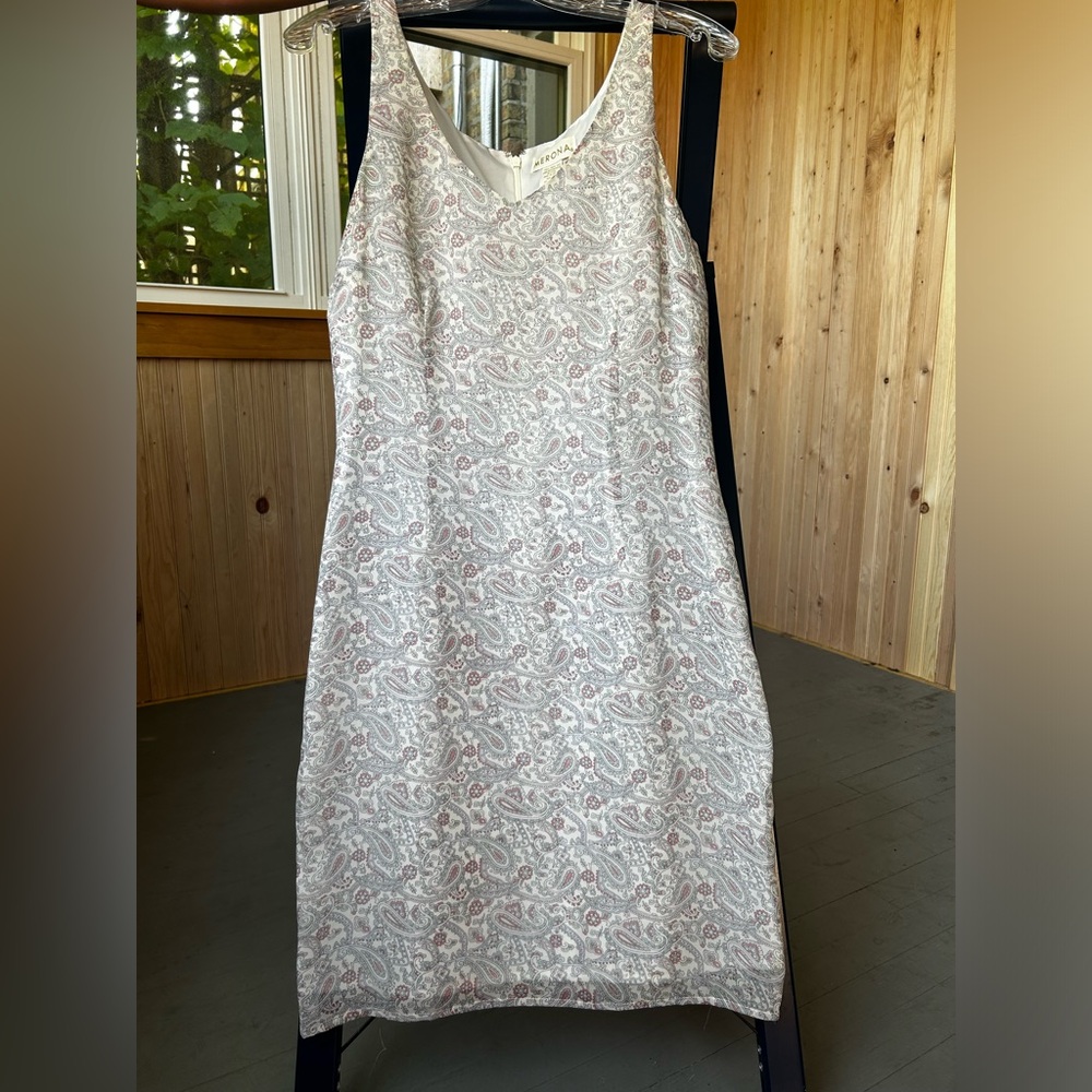Merona brand pink and gray paisley dress